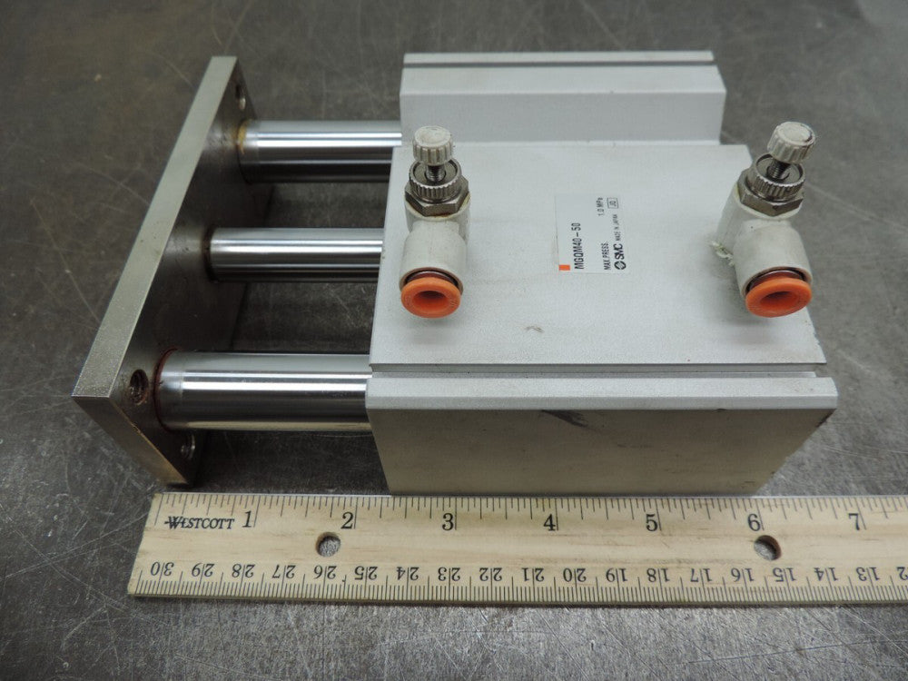 SMC MGQM40-50 Compact Linear Slide Pneumatic Air Cylinder Used