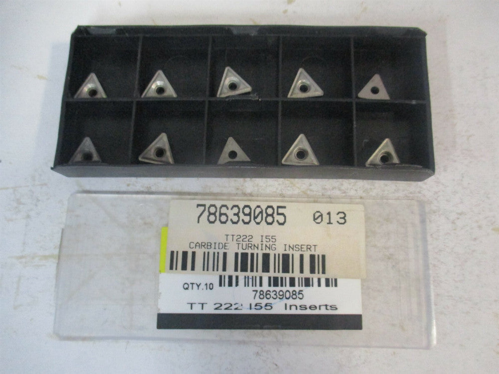 (41784) TT222 I55 1/4" x 1/32" OAL Uncoated Carbide Turning Insert - Pack of 10