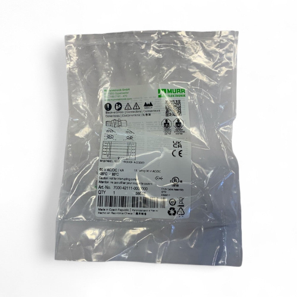 MURR ELEKTRONIK 7000-42111-0000000, BULKHEAD CONNECTOR, NEW #330300