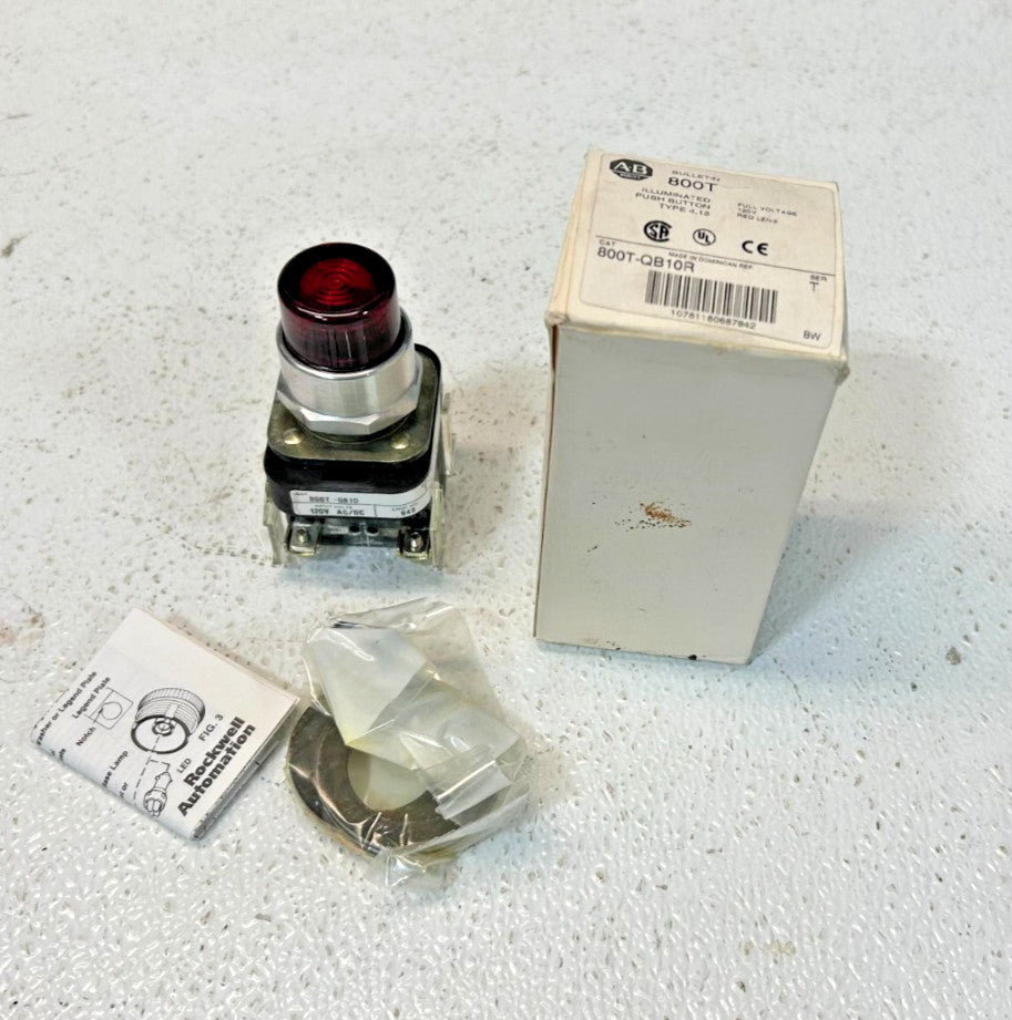Allen-Bradley 800T-QB10R SER T Red Momentary Push Button