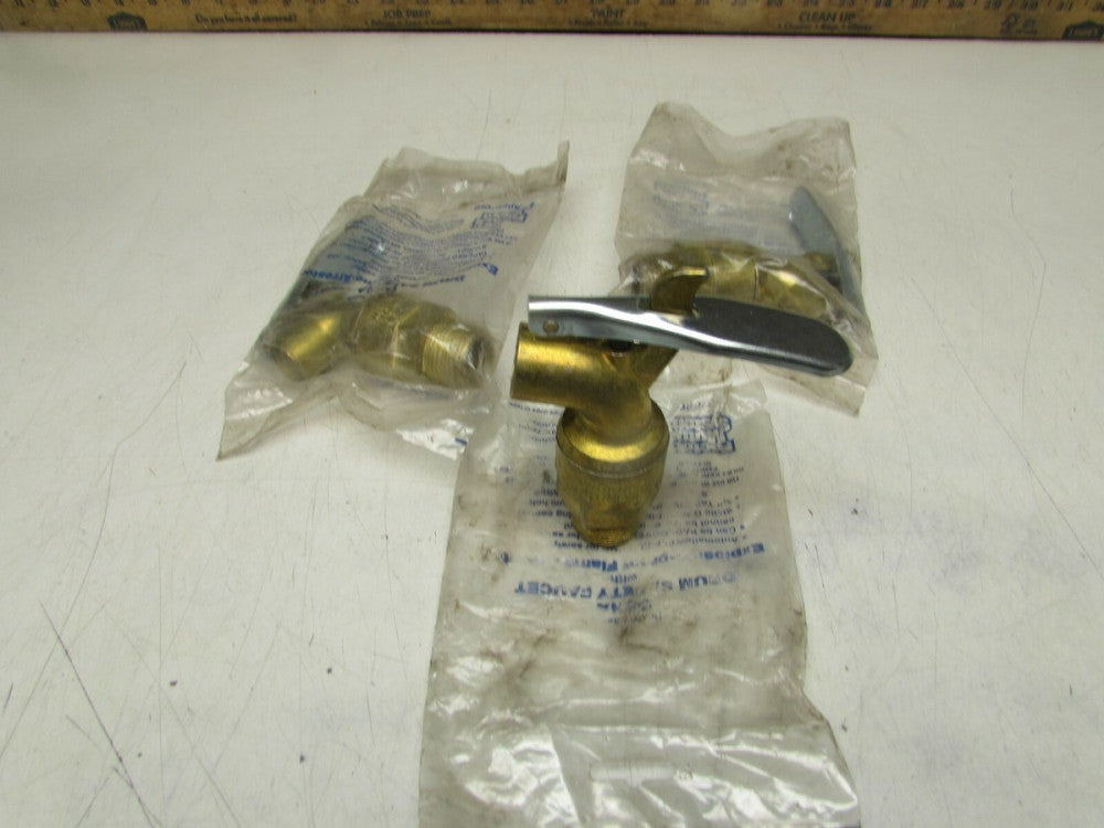 3- MORSE 625, OSHA DRUM SAFETY FAUCETS, BRASS, 3/4" , NIB! MAKE OFFER! 