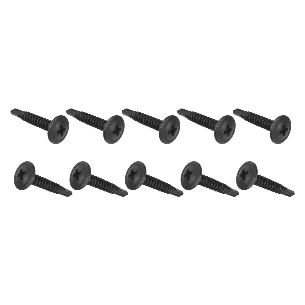 100PCS #8 x 1" Phillips Head Self Tapping Screws Black