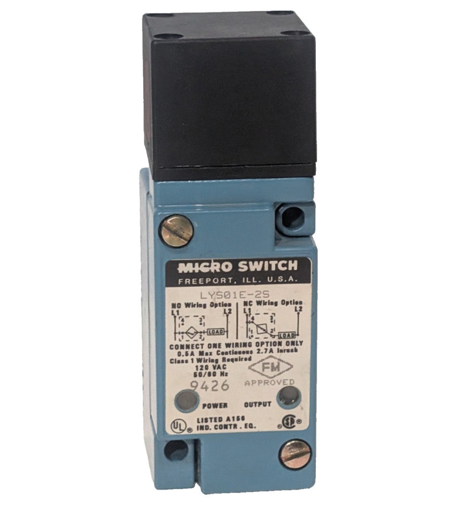 Micro Switch LYS01E-2S Industrial Proximity Sensor, 120 VAC, 50/60 Hz, 0.5 A