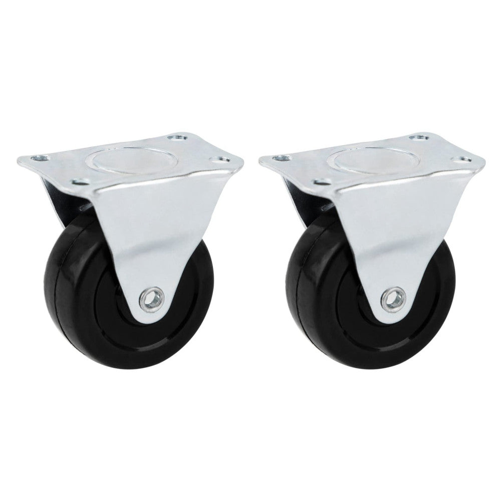 AUEAR 2 Pack 2 Inch Rubber Caster Wheels Heavy Duty Fixed Black Casters with ...