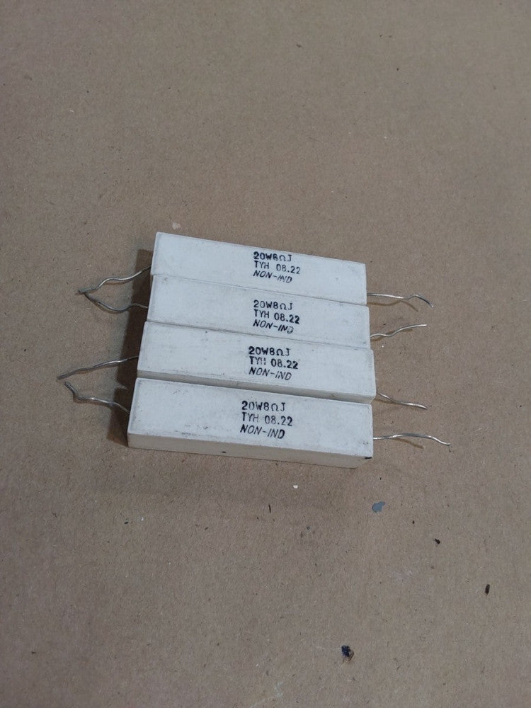  4pcs 8 ohm 8RΩJ 20 watt Axial Ceramic Cement Power Resistor 20W