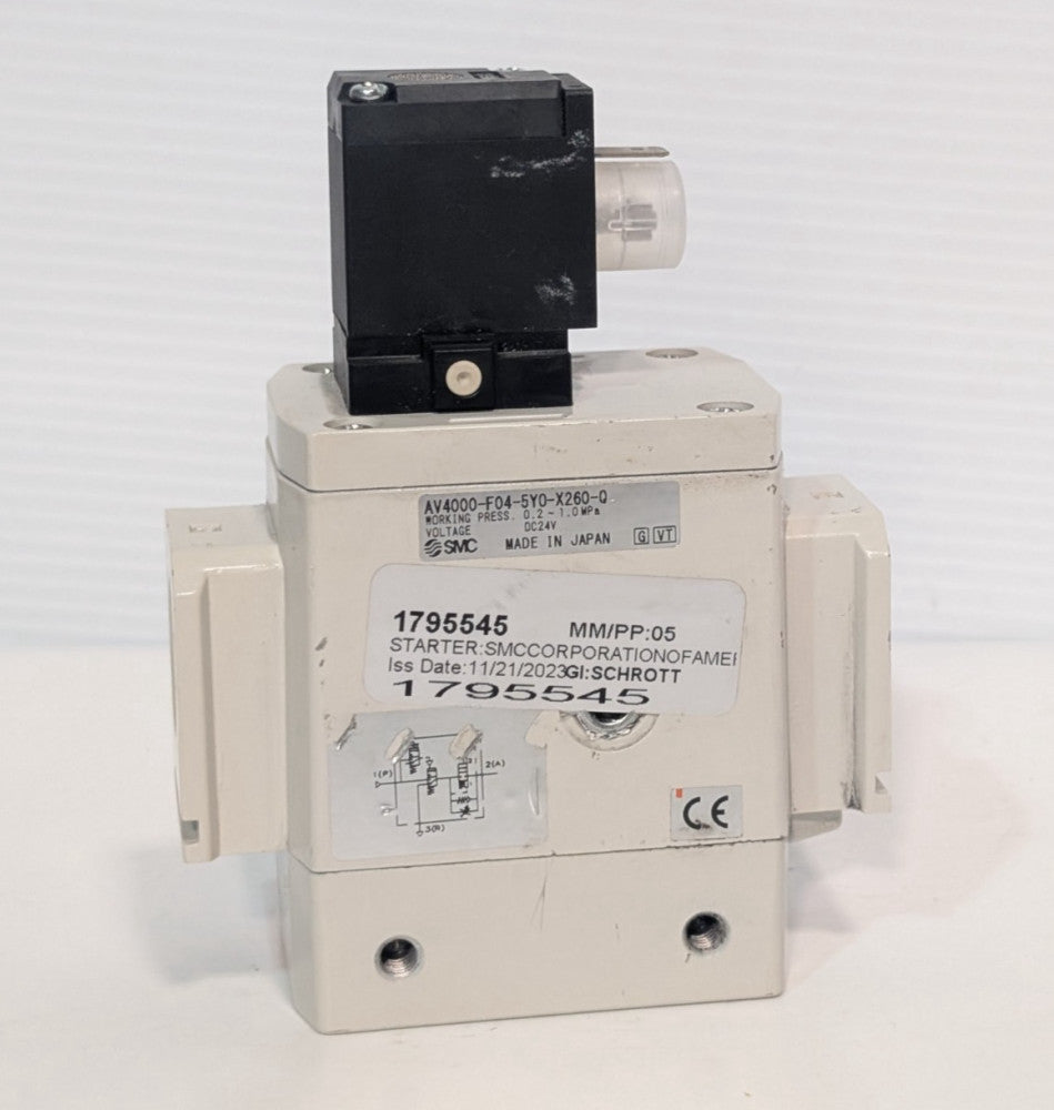 SMC Corp. AV4000-F04-5Y0-X260-Q Starter Start-Up Valve w/ 24VDC Coil, 0.2-1.0MPa