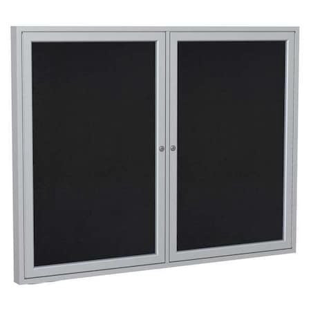 Ghent Pa23648tr-Bk Enclosed Rubber Bulletin Board 36"X48", 2 Hinged Door, Black