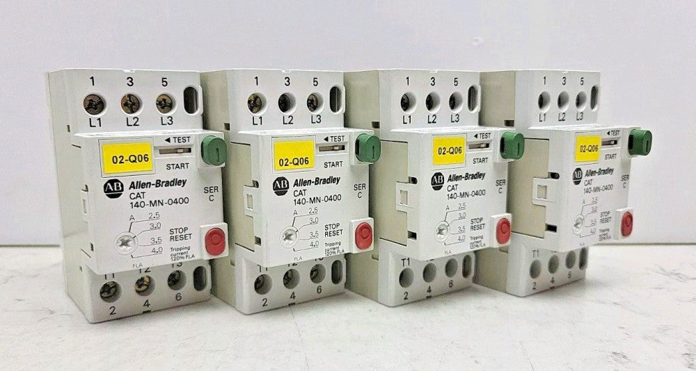 4 Pack Allen Bradley 140-MN-0400 Manual Starter Trip 2.5-4.0A Amp 3 Pole Ser C