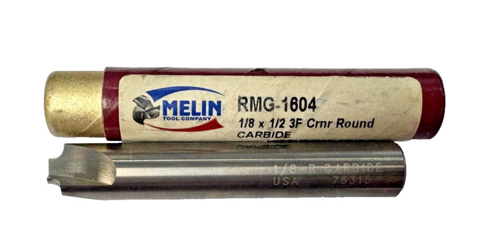 MELIN REAMER RMG-1604, 1/8" X 1/2" 3F CORNER ROUND END MILL