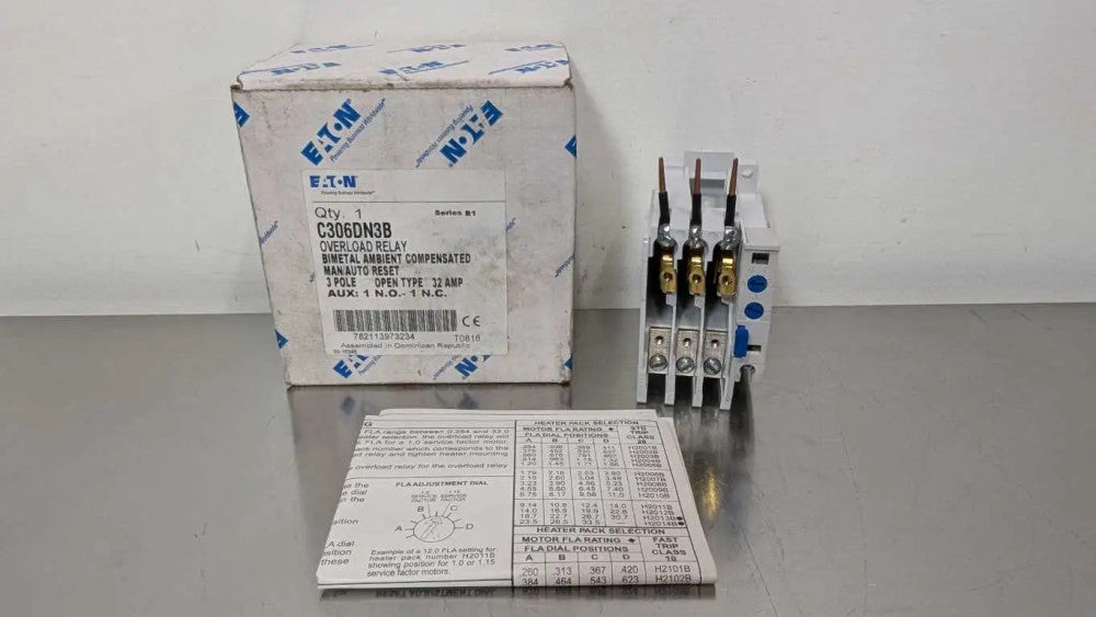 Eaton C306DN3B Overload Relay Ser B1 32A 3 Pole 1NO 1NC