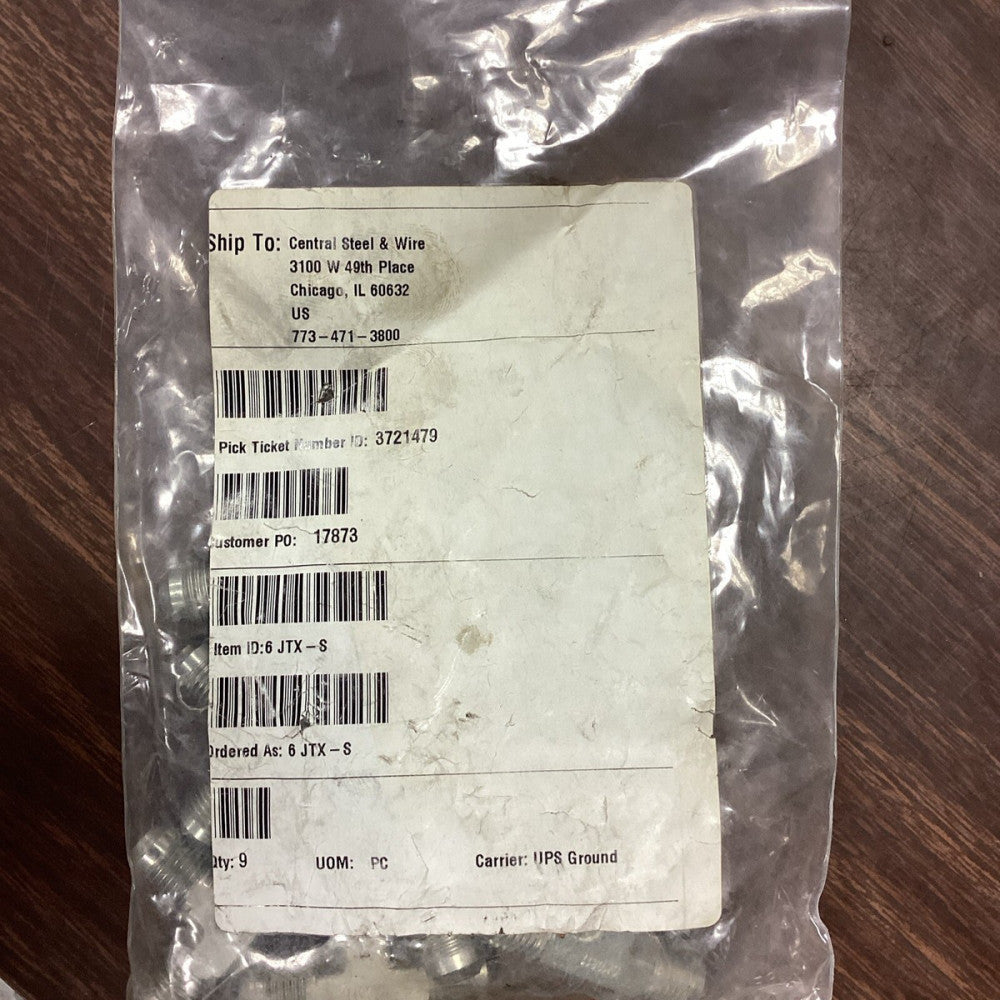 Parker 6 JTX-S Triple-Lok Union Tees 37° Flare JIC Tube Fitting, Lot Of 9