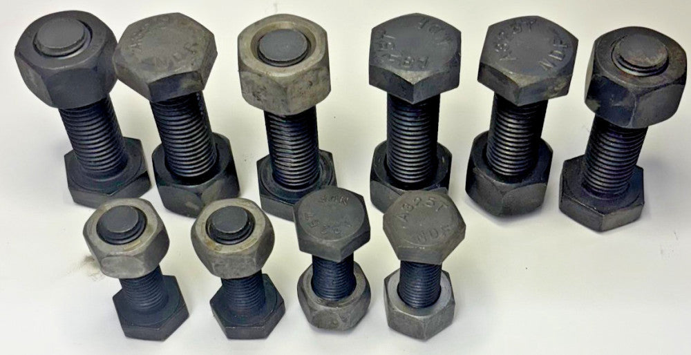 7/8"-8X 4" HEX BOLT/NUT COMBO GRADE A325T 5/8"-10X3" BLACK OXIDE LOT OF 10
