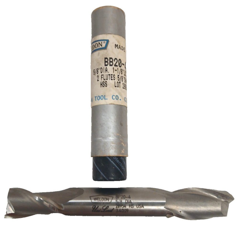 WELDON DOUBLE SIDED ENDMILL BB20-4 5/8" DIA 2 FLUTE HS OAL 4-1/2" 29584