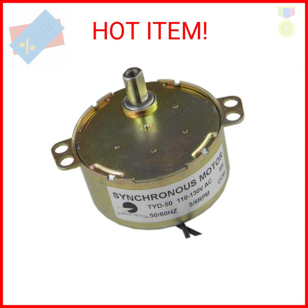 CHANCS TYD-50 Small Synchronous Gear Motor AC 110V 5-6RPM CCW Torque Flush Shaft