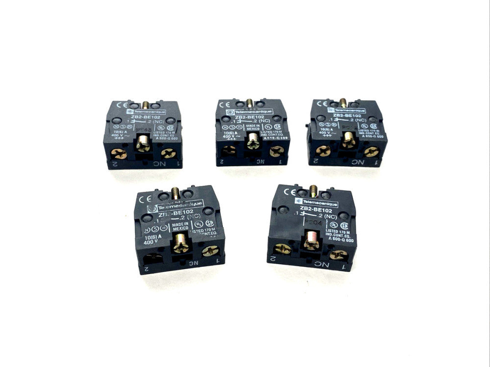 Telemecanique ZB2-BE102 Single Contact Block For 22mm Pushbutton 1NC 6A LOT OF 5