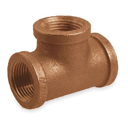 Zoro Select 6Rda2 Red Brass Tee, Fnpt, 1-1/2" Pipe Size