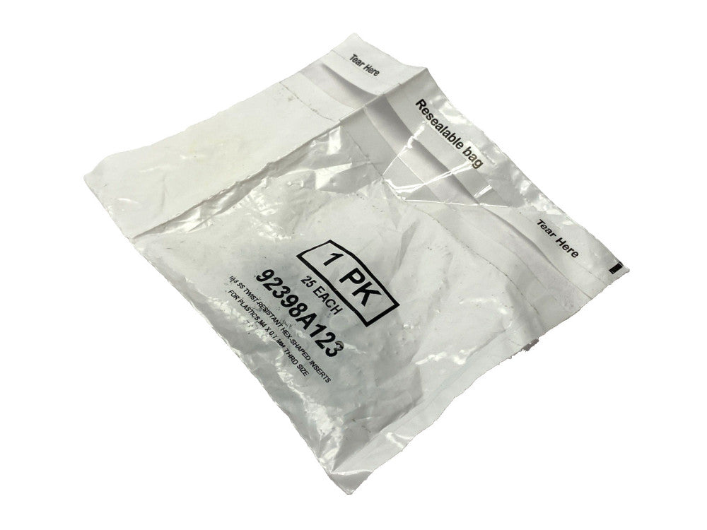 92398A123 Stainless Steel Hex Inserts M4 x 0.7mm PACKAGE OF 25