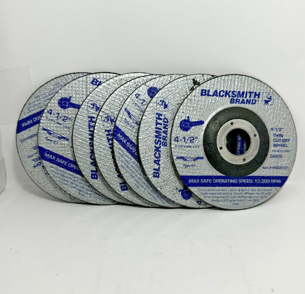 7pc Blacksmith Brand 4-1/2" Thin Cut-Off Wheel for Metal Steel ZA60S PABD412C