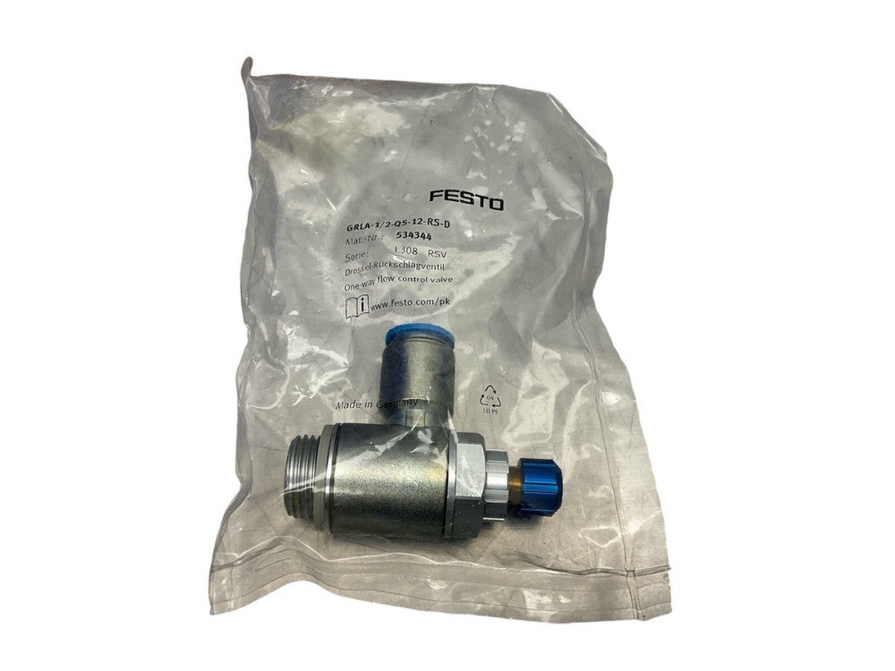 1PC New FESTO GRLA-1/2-QS-12-RS-D 534344 ONE-WAY FLOW CONTROL VALVE