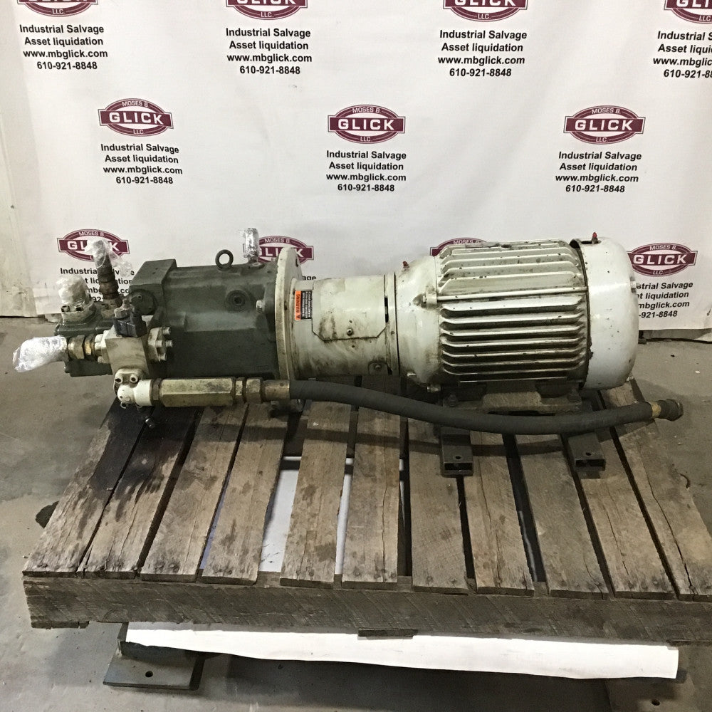 Yuken A145R2-FR01B-41AA-60 Double Pump Max Pressure 21 w/Baldor EM 334T Motor