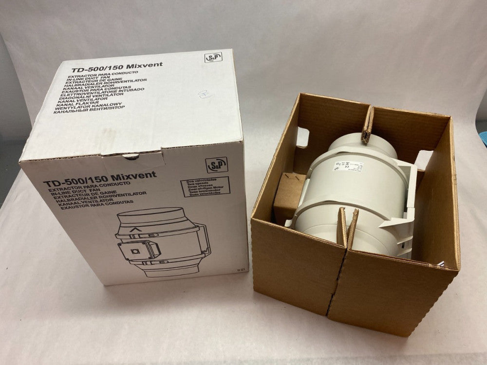 S&P TD-500/150 Mixvent In-Line Compact Mixed Flow Duct Fan