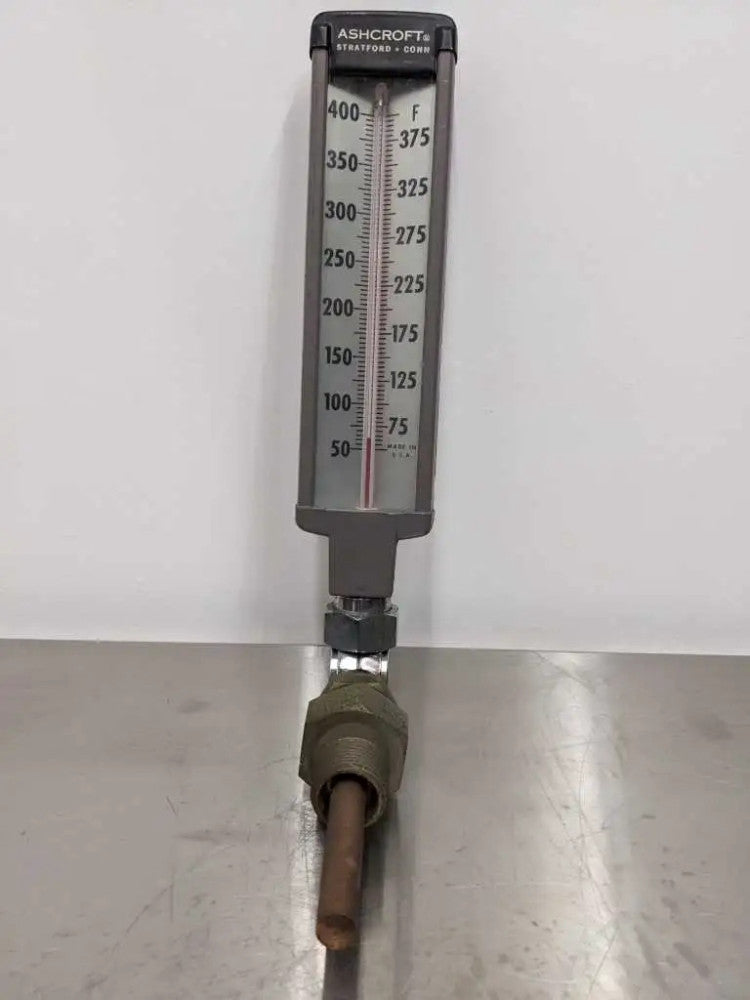Ashcroft Every-Angle Thermometer 1" npt, 3" probe, 7" display 50-400 F