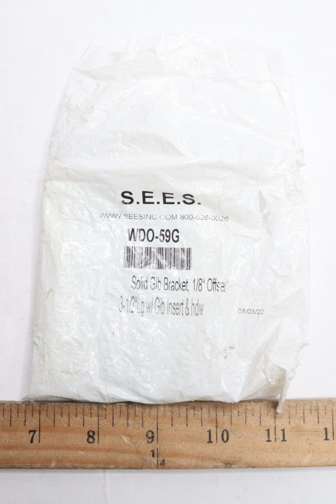 S.E.E.S. Solid Gib Bracket w/Gib Insert & Hdw 1/8" Offset x 3-1/2 L WDO-59G