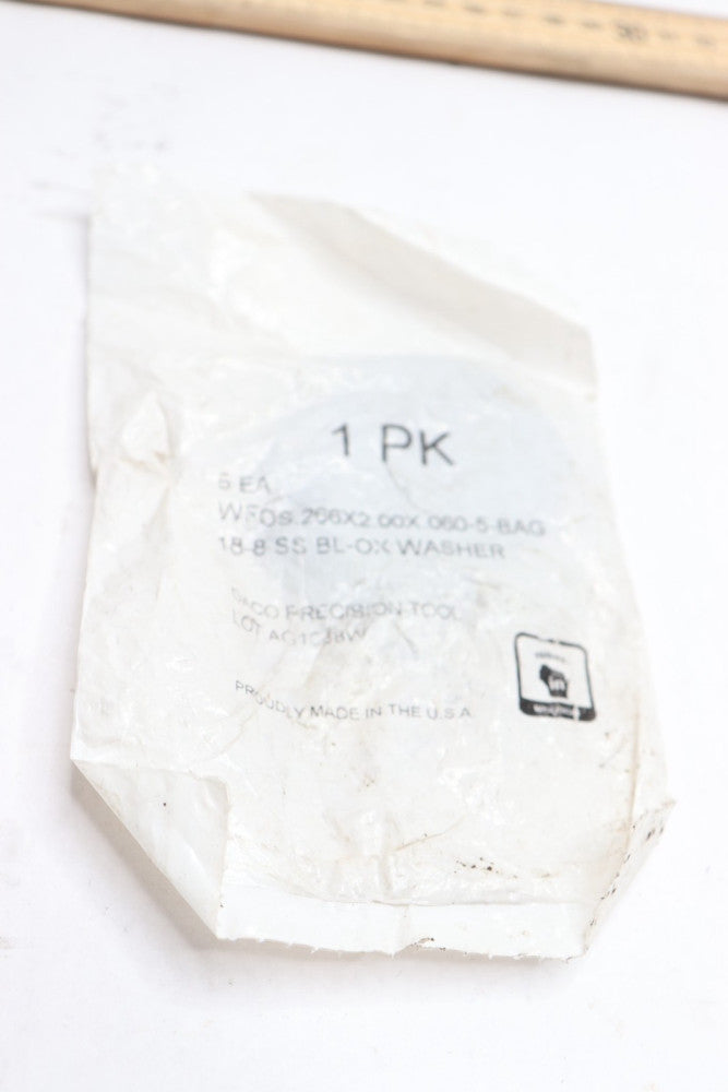 (5-Pk)  Bl-ox Washer 18-8 SS WFOS.266X2.00X.060-5-BAG