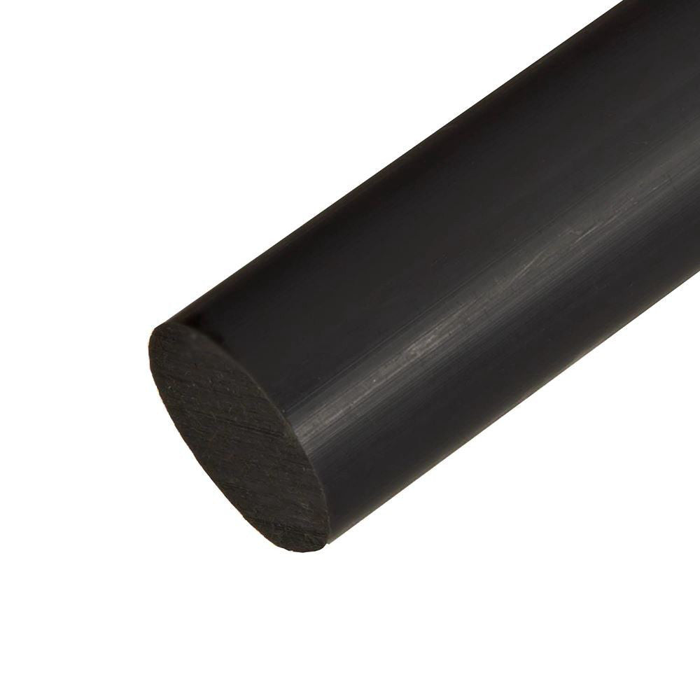 0.625 (5/8 inch) x 36 inches, Nylon 6/6 Plastic Round Rod, Black