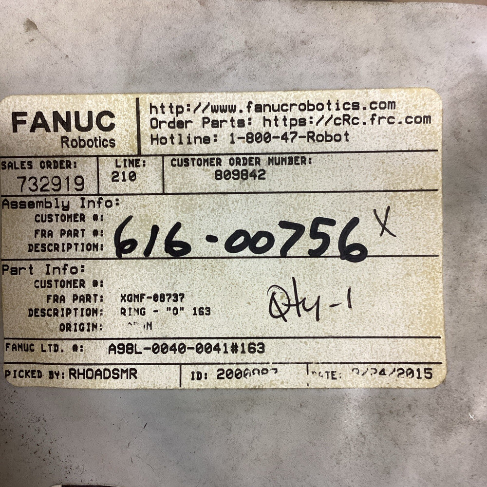 Fanuc XGMF-08737 O Ring G3