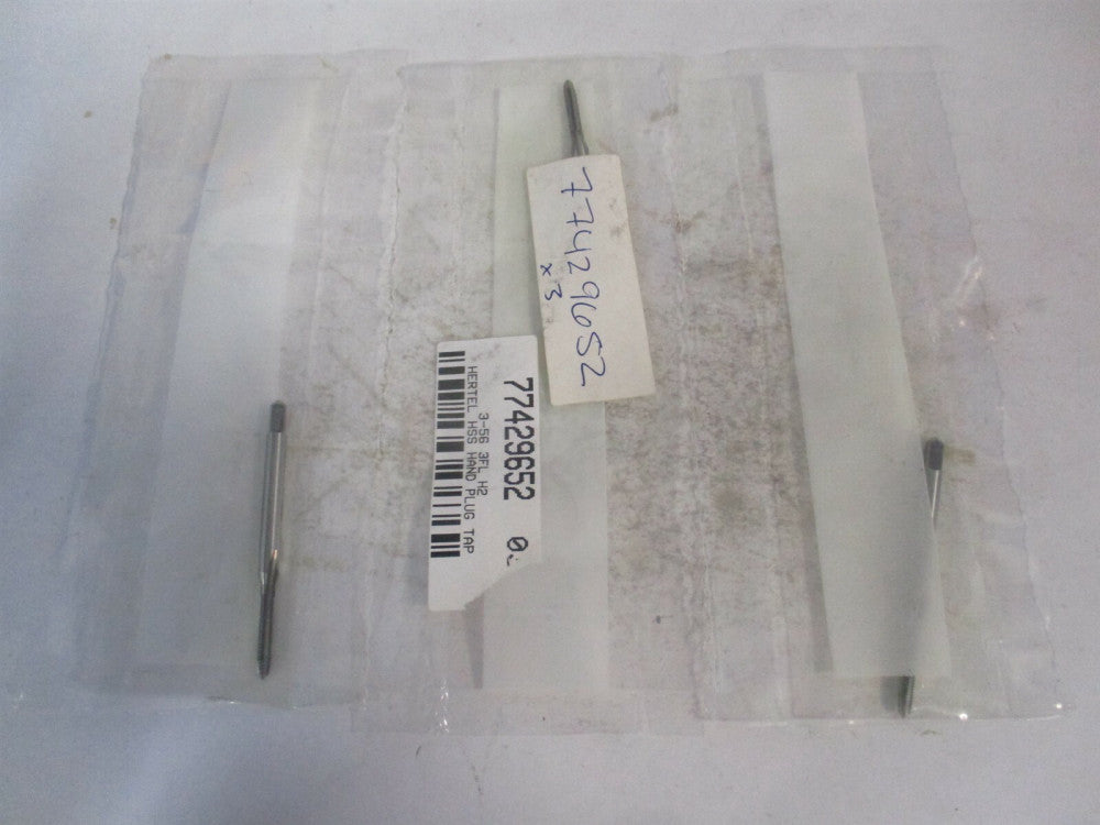 (K008067AS) #3-56 Bright HSS RH 3-Flute Straight Flute Plug Hand Tap - Qty 3