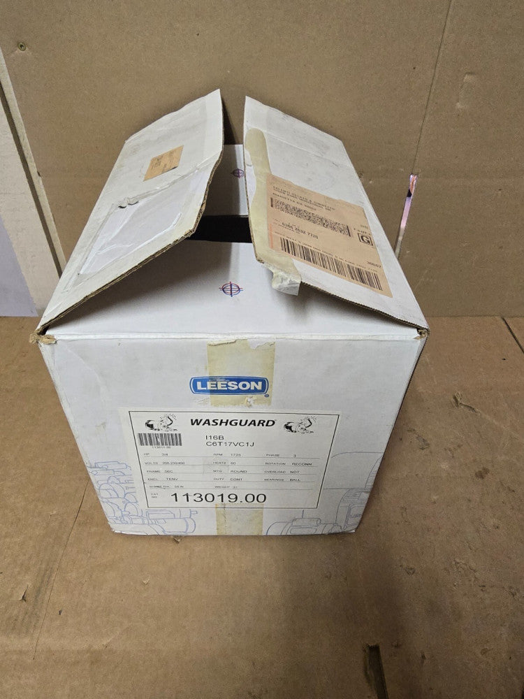 LEESON WASHGUARD MOTOR,113019.00, 3/4 HP,1725 RPM,NEW IN BOX! MAKE OFFER!!