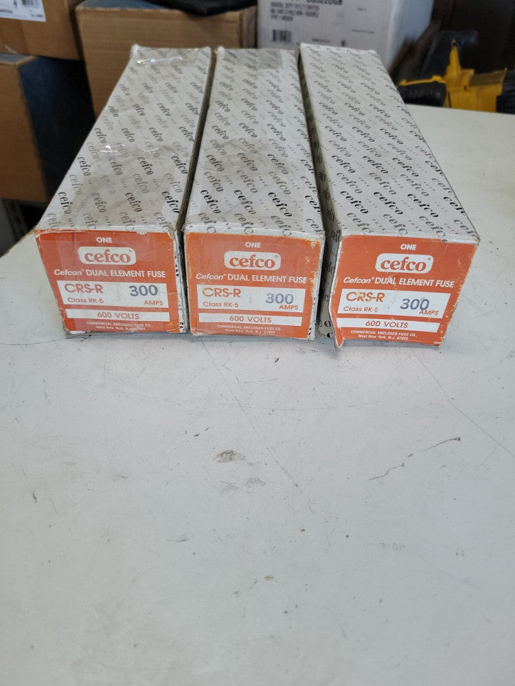 LOT OF 3  Cefco CRS-R 300 Amp Fuse Time Delay Dual Element FRS R 300 600V