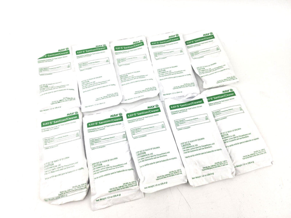 Lot of 10 (1oz) Packets Kay 5 Packet Cleaner Commercial Kitchen