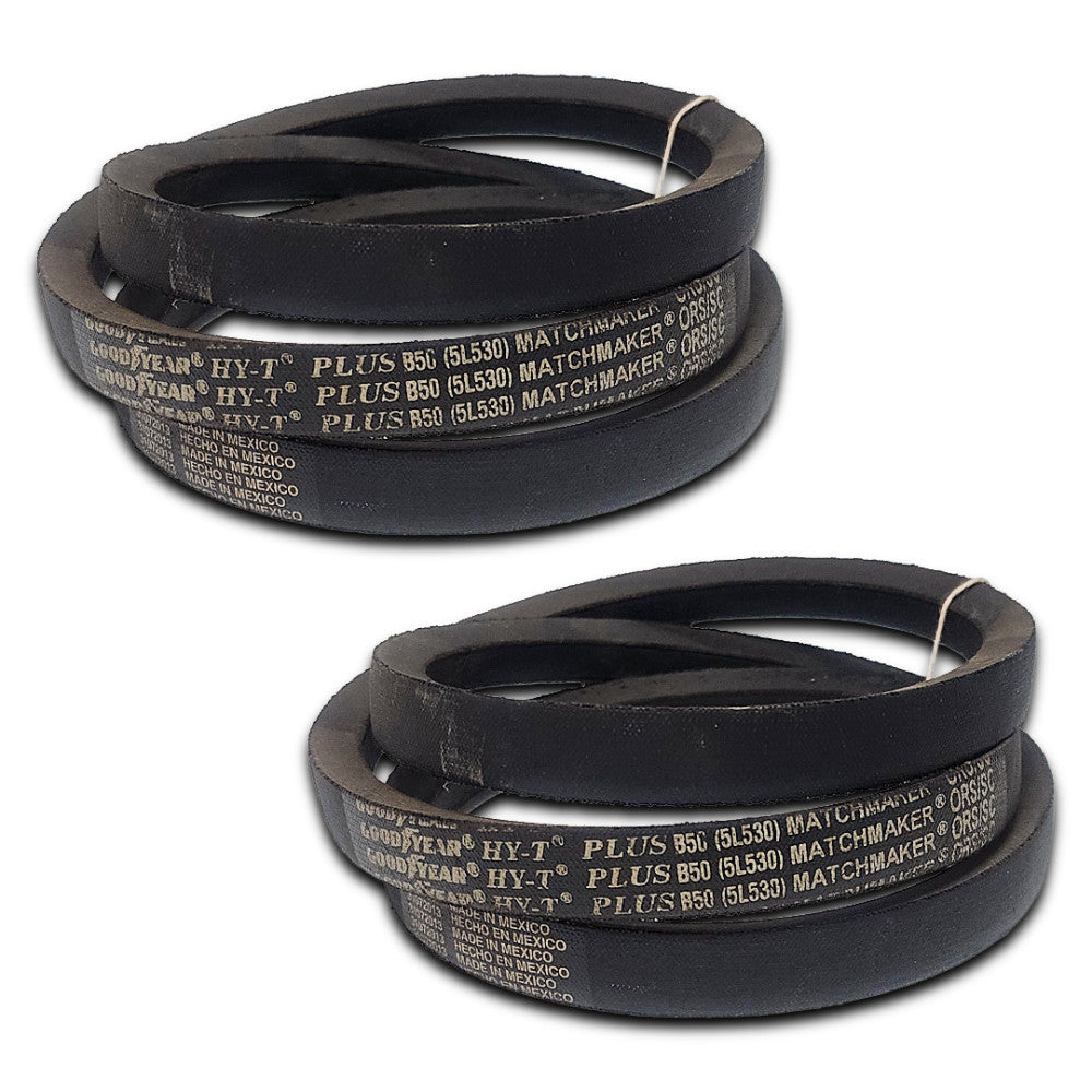 GOOD YEAR HY-T PLUS V BELT B50 5L530 (LOT OF 2) 53" OD 13/32" THICK 21/32" WIDTH
