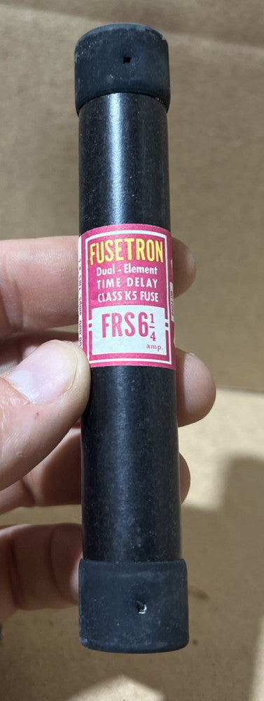 Buss FRS6-1/4 (FRS 6 1/4) 6-1/4A 600V Fusetron Dual Element K5 Fuse Nos Surplus