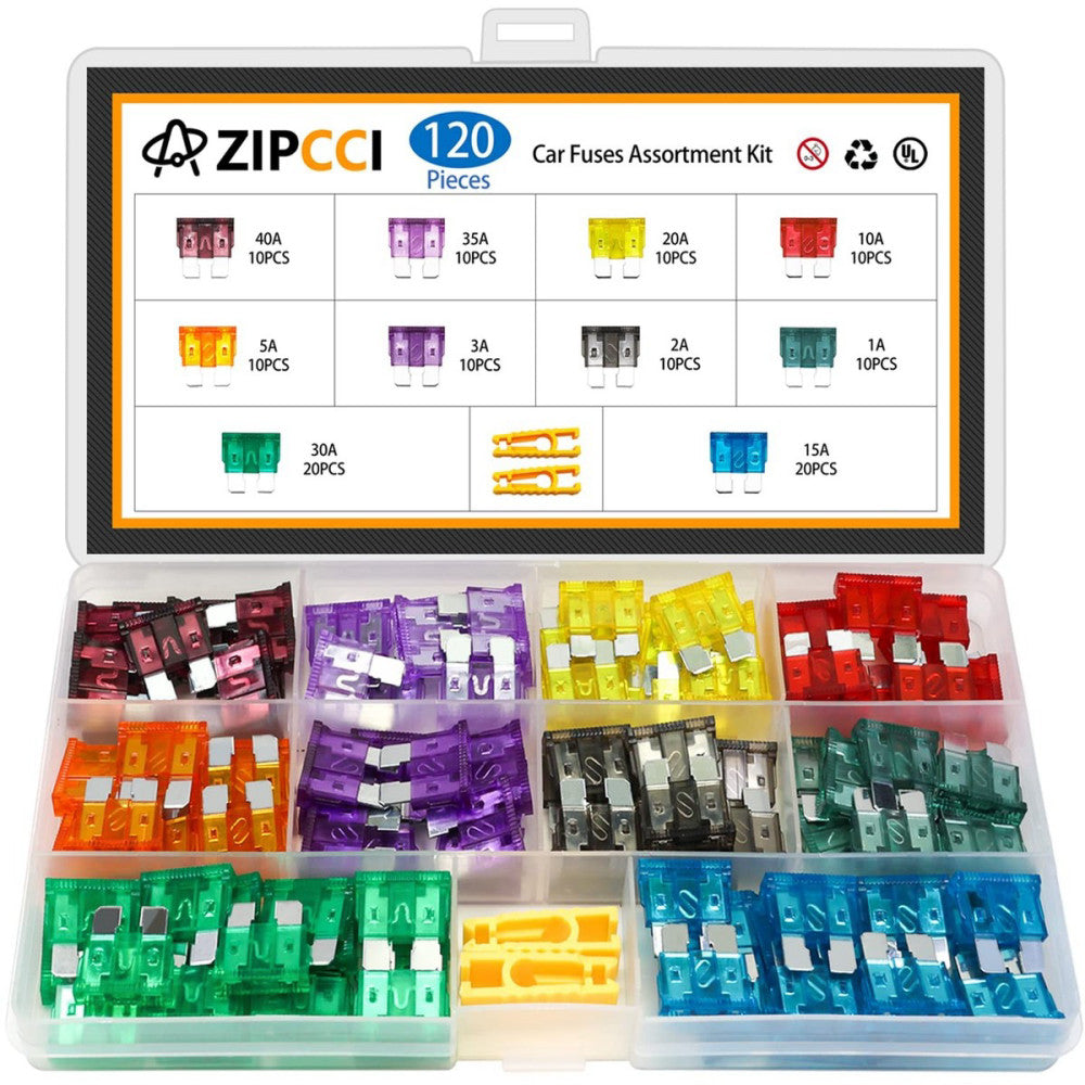 120 Pcs Standard Car Fuse, Fuses Assortment... 