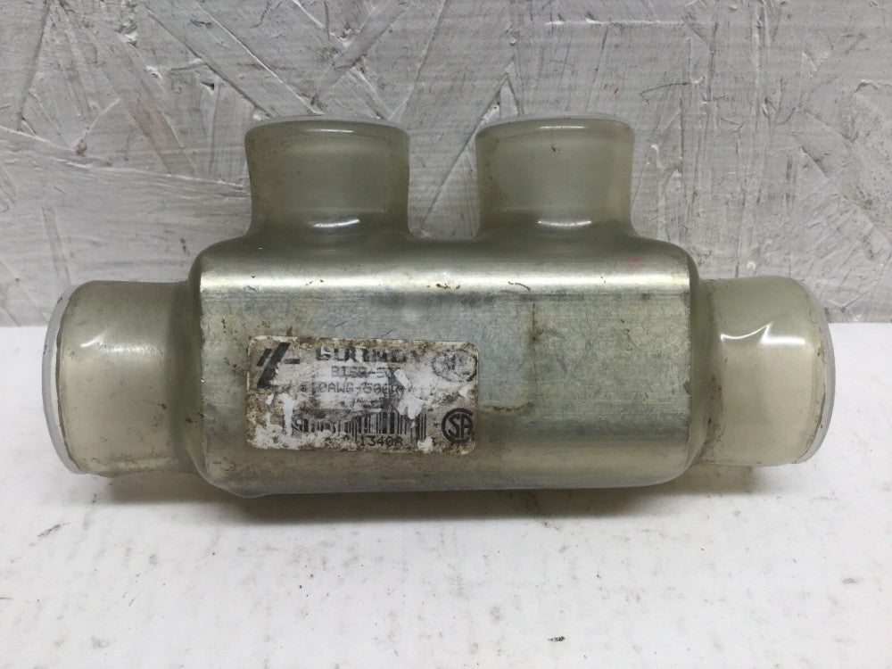 Burndy BISR-500 Unplated Aluminum In-Line Splicer/Reducer 6AWG-500 KCMIL