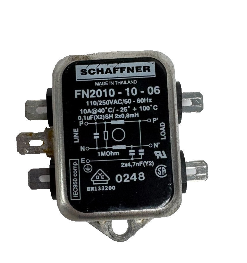 SCHAFFNER CONNECTIVITY, FN2010-10-06 AC/DC, EMI FILTER 1-PH, 250VAC 10A CHASSIS