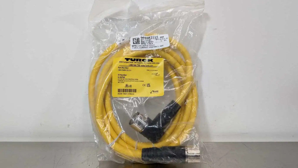 Turck CSM CKWM 12-11-3 Double Ended Cordset U-46764 M23 Straight Male and Angled