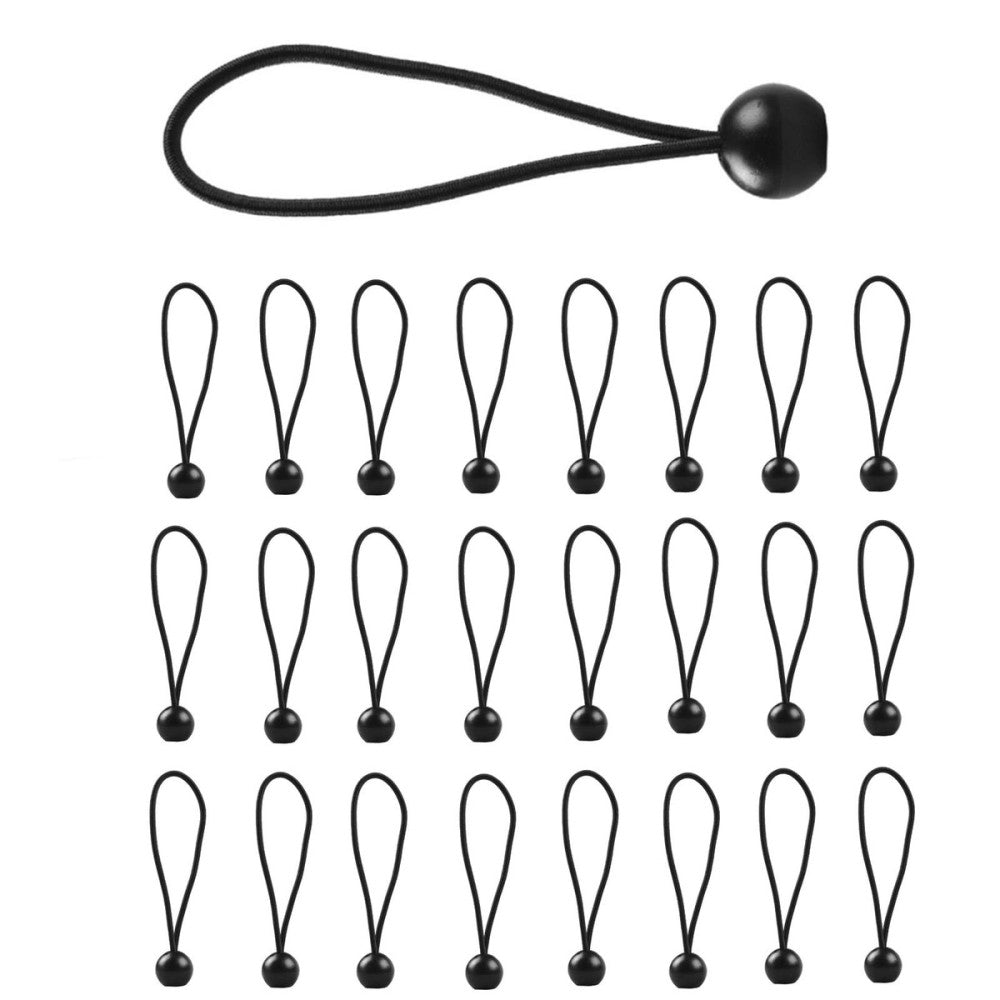 25 Pack 6 Inch Ball Bungee Cords, Heavy Duty Outdoor Natural Latex Tarp Strap...