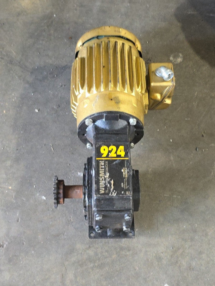 Winsmith 60:1 Speed Reducer Gearbox 924MDT With Baldor VEM3584T 3 Phase Motor