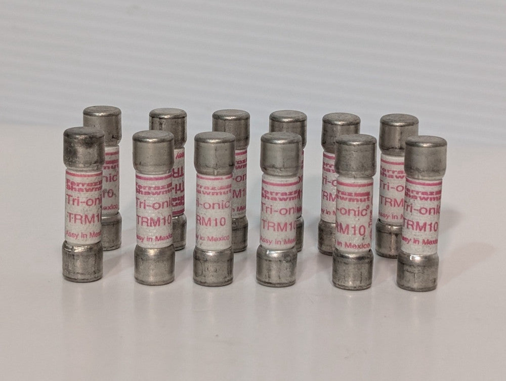 Lot of 12 Ferraz Shawmut Tri-onic TRM10 Time Delay Midget Fuse 250VAC 10A