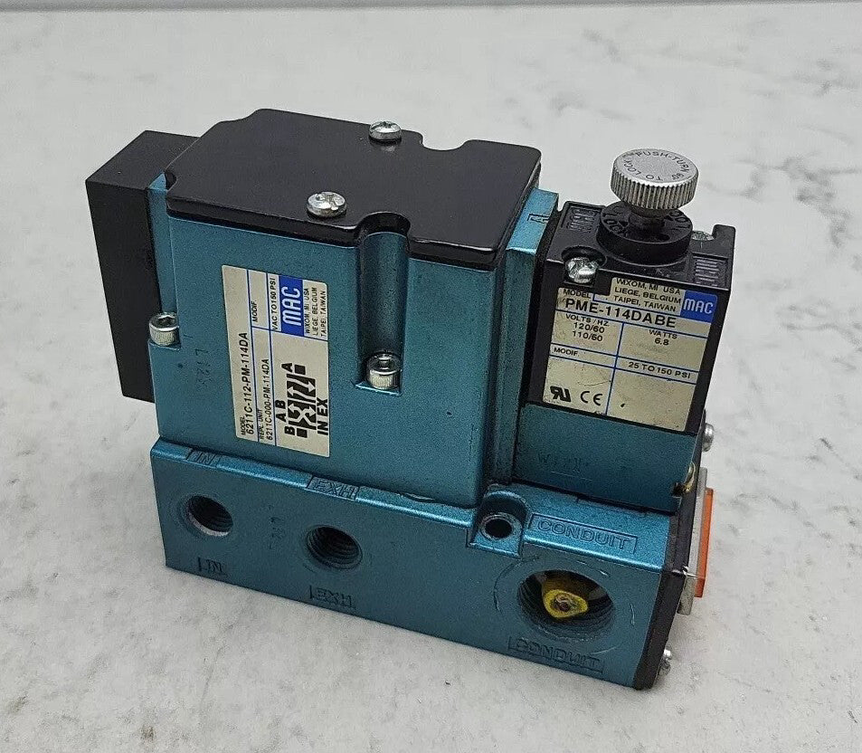 Mac 6211C-112-PM-114DA Solenoid Valve PME-114DABE Valve w/ Distribution Block