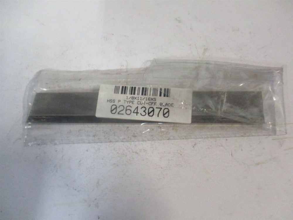 (363-6035) 1/8" x 11/16" x 5" OAL M2 Grade Bright Finish Parallel Cutoff Blade