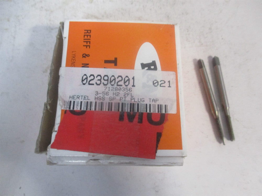 (K008070AS) #3-56 UNF 2B 2 Flute Bright Finish HSS Spiral Point Tap - Pack of 2
