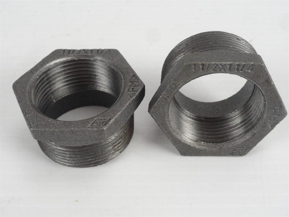 (Lot of 2) SOUTHLAND 521-976HN 1.25" X 1.5" Hex Bushing - BLACK STEEL (New)