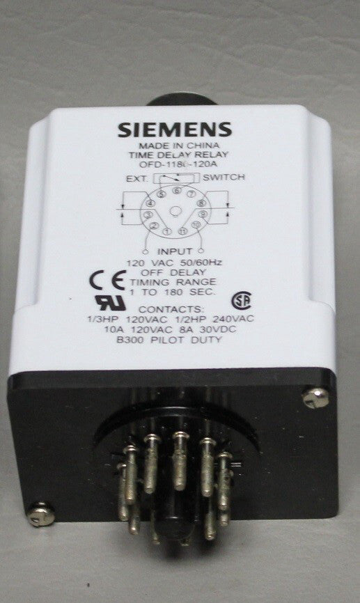 SIEMENS TIME DELAY RELAY OFD-1180-120A