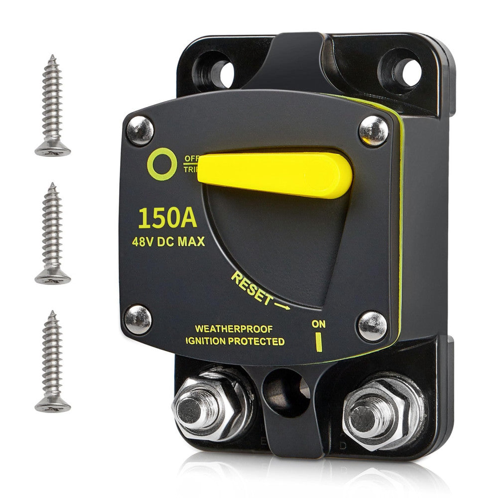 150A Circuit Breaker W/Manual Reset Switch DC 12-48V for Car Audio RV Marin