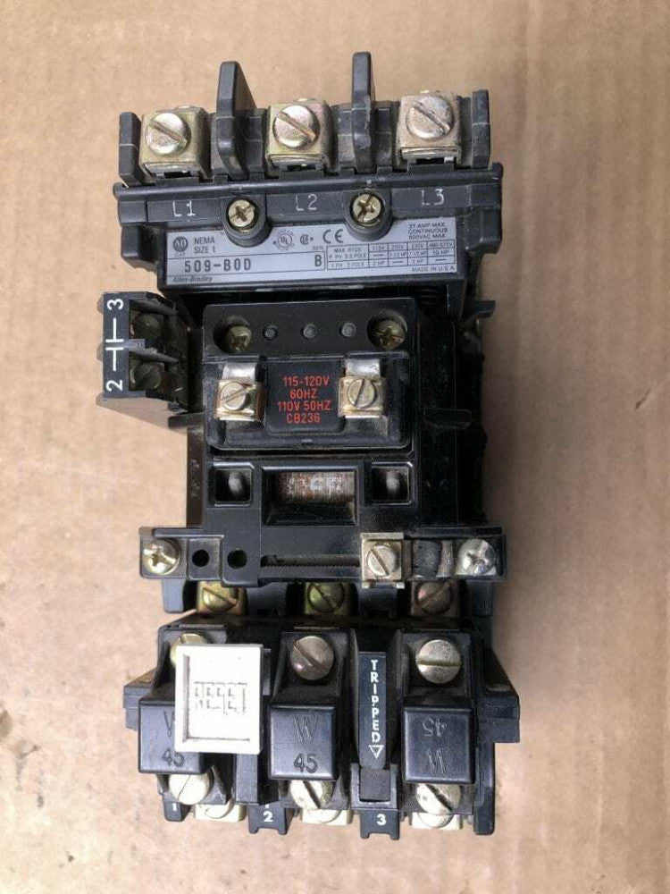 Allen-Bradley 509-B0D Series B NEMA Size 1 Full Voltage Starter 27A 600VAC